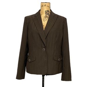 Jones New York Suit Brown Pinstriped Professional Career Blazer 10